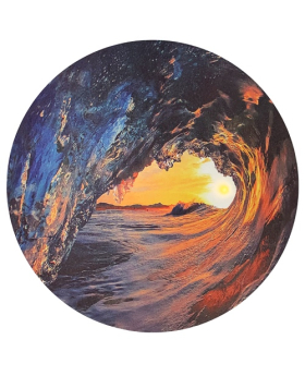 Closeout Round Canvas Rip Curl Scene with 1 LED Light