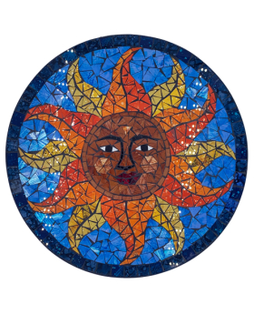 Mosaic Sun Face Wall Plaque