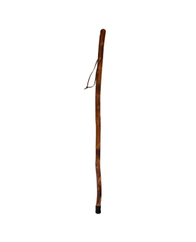 Wood walking stick with wrist loop
