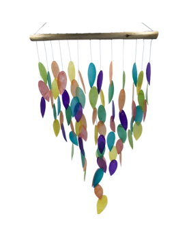 Multicolor Leaf Waterfall Capiz Chime