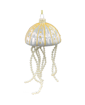 Blown Glass & Pearls Jellyfish Ornament