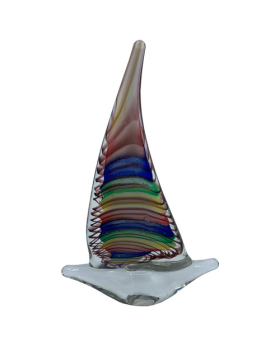 Special Price Glass Sailboat with rainbow sail