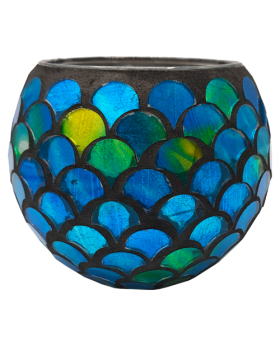 Glass Mermaid Tail design votive candle holder