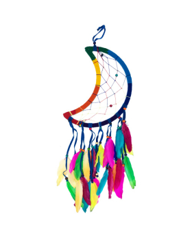 Rainbow Crescent Moon Dreamcatcher
