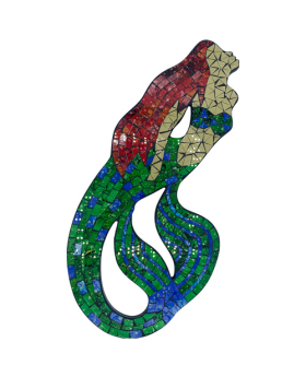 Mosaic swimming Mermaid wall plaque