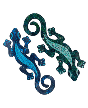 2 Assorted Geckos wall plaque