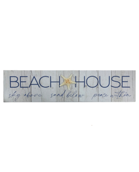Special Price Wood Beach house plaque with resin Starfish
