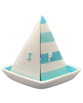 Ceramic Sailboat Salt & Pepper set