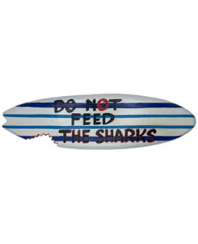 Special Price Wood Don't feed the Sharks Surfboard sign