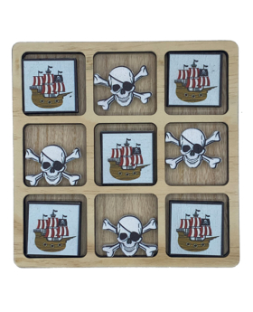 Skull & Bones / Pirate Ship Tic Tac Toe Set 