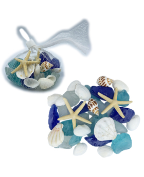 Mixed Beach Glass w/Shell & Starfish