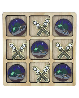 Camping and S'mores Tic Tac Toe Set