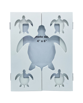Wood Sea Turtle cutout 4 x 6 photo Frame