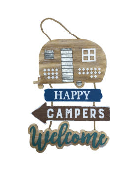 Special Price Wood Happy Campers Welcome Sign