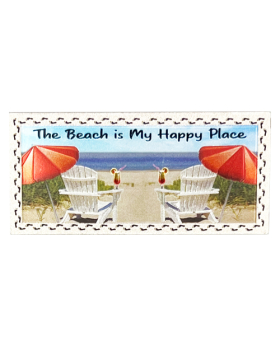 Metallic Foil Rectangle Magnet the Beach is my Happy Place