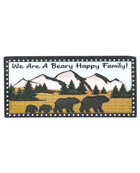 Metallic foil Rectangle Magnet Beary Happy