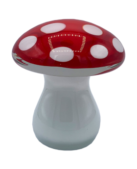 Glass Red/White dotted Mushroom