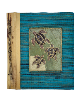 Ikat, Leaf, Sand Photo Album with 3 Turtles