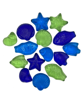 Special Price 15 piece Bag of Glass Fish and Seashells