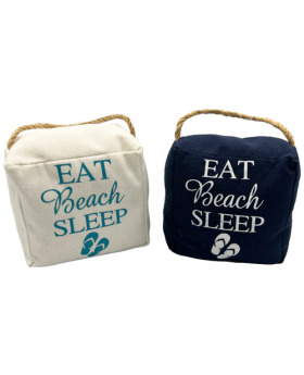 Special Price 2 Assorted Cloth Door Stops EAT BEACH SLEEP