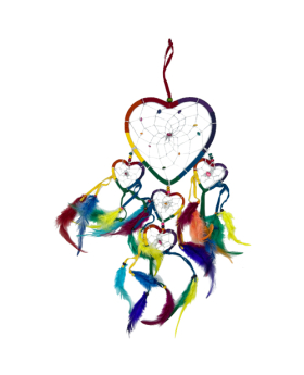 Rainbow multiple Heart Dreamcatcher