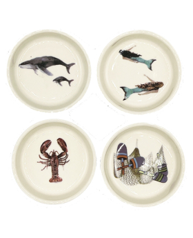 4 assorted Lobster themed ceramic Trinket Dishes