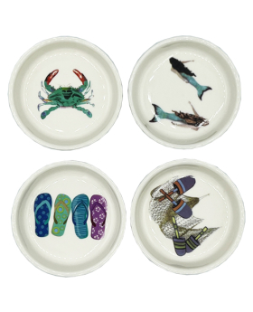 Set of 4 assorted Crab themed Trinket Dishes