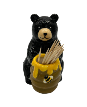 Ceramic Black Bear Toothpick holder