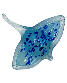 Glow in the Dark Glass Stingray with blue dots