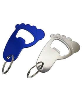 Special Price 2 Assorted color aluminum FootprintBottle Opener/Keychain