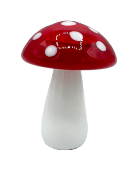 Special Price Mini Red Glass Mushroom with White Dots