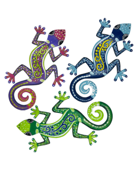 Special Price 3 Assorted Large Wood Gecko Plaques