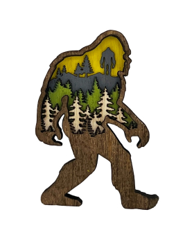 Wood Multi Layer Bigfoot Figurine