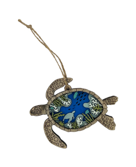 Wood Multi Layer Sea Turtle Ornament