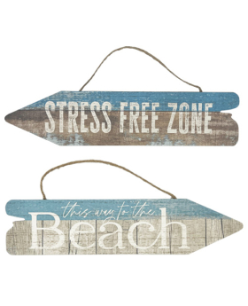 Special Price 2 Assorted Wood Arrow Signs Stress Beach