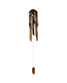 Bamboo Chime with Burnt Flower Design