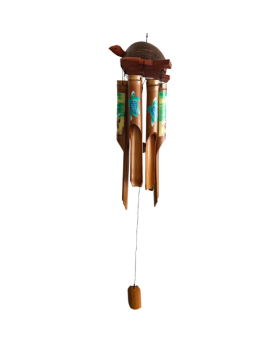 Bamboo Chime with Turtle Top and Airbrushed Tubes