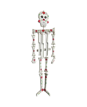 Bamboo Chime with Day of the Dead Skeleton