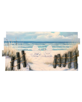 Wood 3D Beach & Beach Chair Scene Plaque
