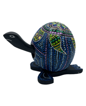 Painted Coconut Bobbing Turtle Figure