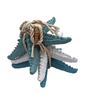 3 Asst Resin Starfish with Real Shells Tied Together