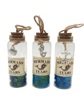 3 Asst Bottle of Mermaid Tears with Dangle