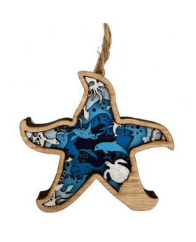 Wood Multi Layer Starfish Ornament