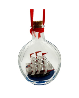 Clipper Ship in Bottle Ornament