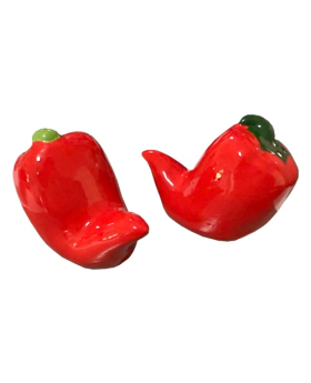 Ceramic Red Chili Pepper Salt & Pepper Set