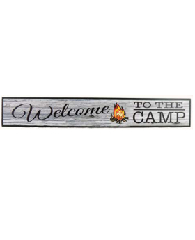 Closeout Wood Rectangle Sign- Welcome to the Camp