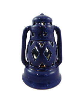 Special Price Ceramic Blue Lantern with B.O. Light