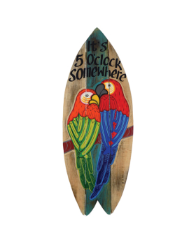 Wood Double Parrot/ 5 O'Clock Surfboard Sign