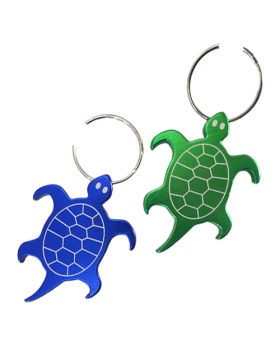 2 assorted color aluminum Turtle Bottle Opener/Keychain