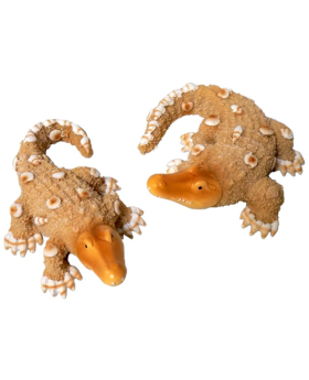 Special Price  2 asst. Resin Sand/Shell Alligator figures